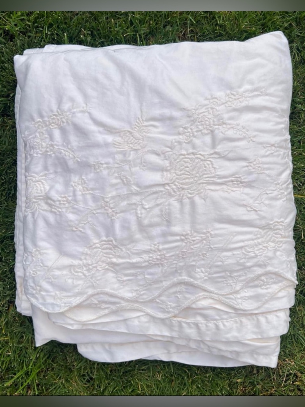 RARE Ralph Lauren Desert Palm Embroidered Queen Flat Sheet Cotton Sateen NICE!